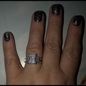 CZ and Sterling Silver 3 Stone Ring